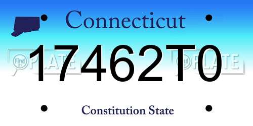 17462T0 Connecticut License Plate