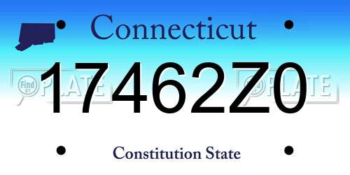 17462Z0 Connecticut License Plate