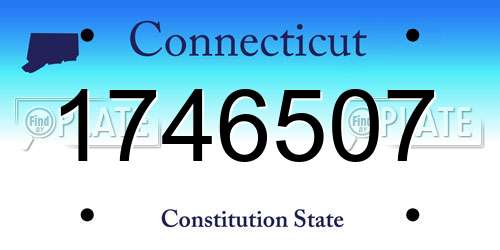 1746507 Connecticut License Plate