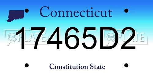 17465D2 Connecticut License Plate