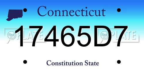 17465D7 Connecticut License Plate