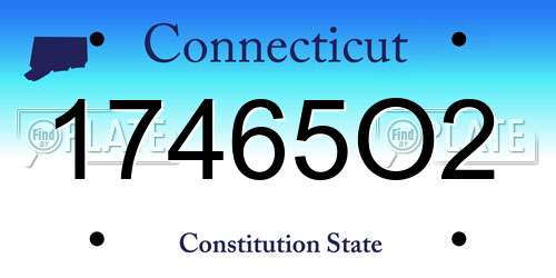 17465O2 Connecticut License Plate