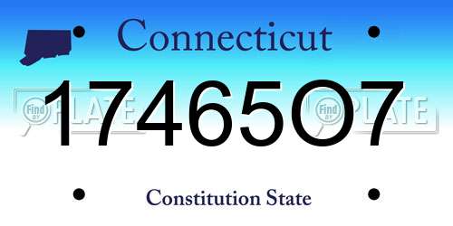 17465O7 Connecticut License Plate