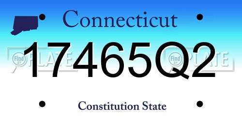 17465Q2 Connecticut License Plate