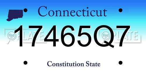 17465Q7 Connecticut License Plate