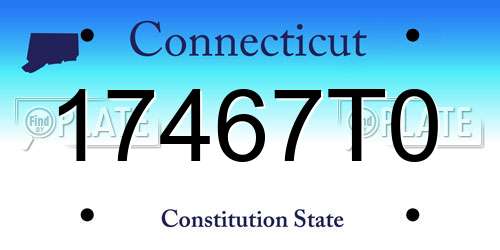 17467T0 Connecticut License Plate
