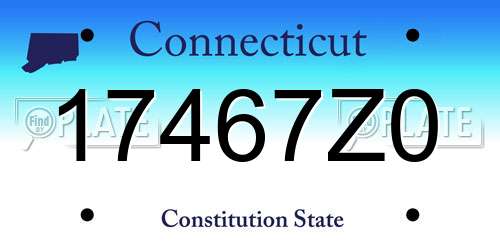 17467Z0 Connecticut License Plate