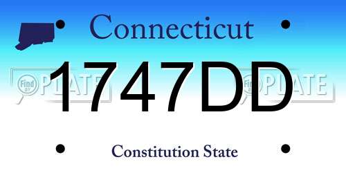 1747DD Connecticut License Plate