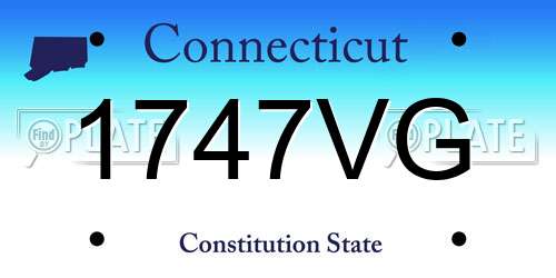 1747VG Connecticut License Plate