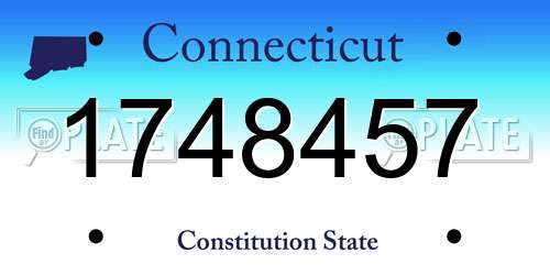 1748457 Connecticut License Plate