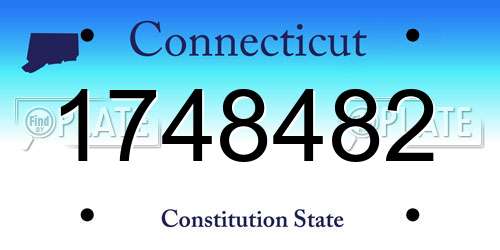 1748482 Connecticut License Plate