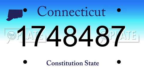1748487 Connecticut License Plate