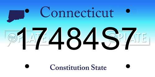 17484S7 Connecticut License Plate