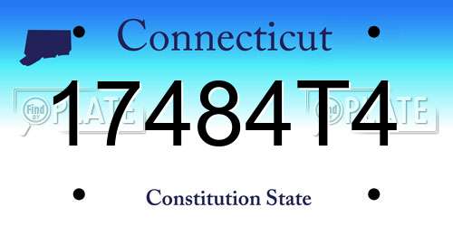 17484T4 Connecticut License Plate