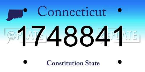 1748841 Connecticut License Plate