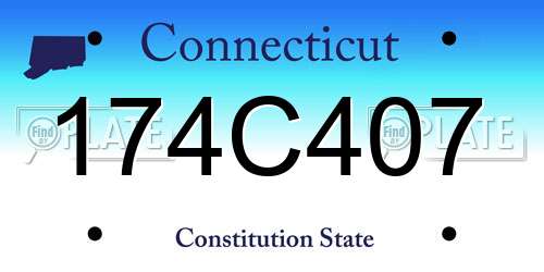 174C407 Connecticut License Plate