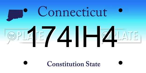 174IH4 Connecticut License Plate