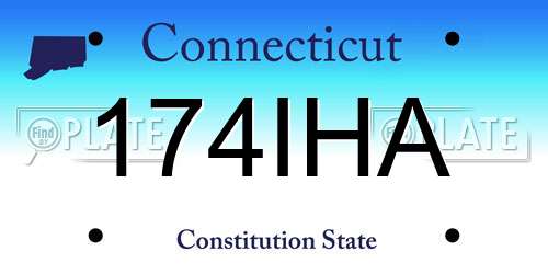 174IHA Connecticut License Plate