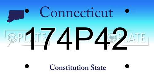 174P42 Connecticut License Plate