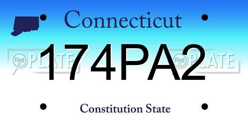 174PA2 Connecticut License Plate