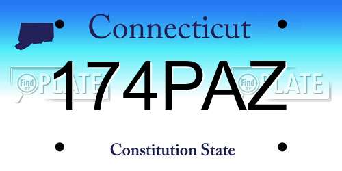 174PAZ Connecticut License Plate