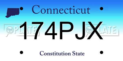 174PJX Connecticut License Plate