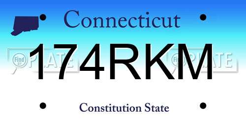 174RKM Connecticut License Plate