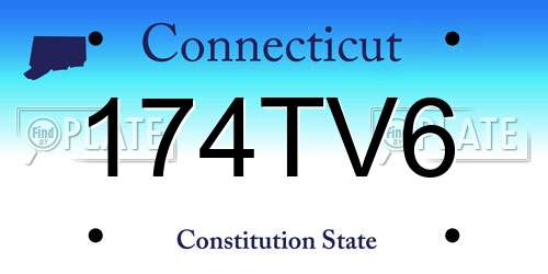 174TV6 Connecticut License Plate
