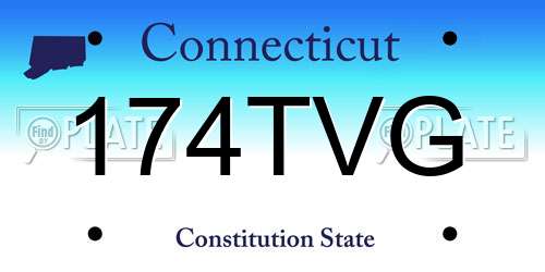 174TVG Connecticut License Plate