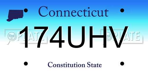 174UHV Connecticut License Plate