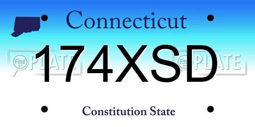 174XSD Connecticut License Plate