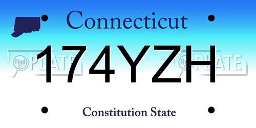 174YZH Connecticut License Plate