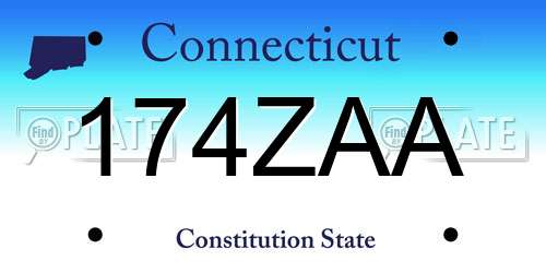 174ZAA Connecticut License Plate