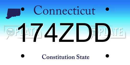 174ZDD Connecticut License Plate