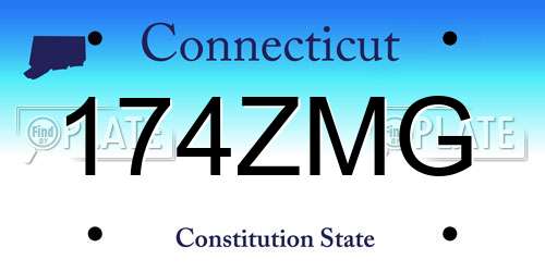 174ZMG Connecticut License Plate
