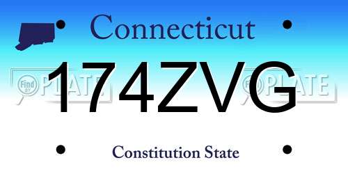 174ZVG Connecticut License Plate