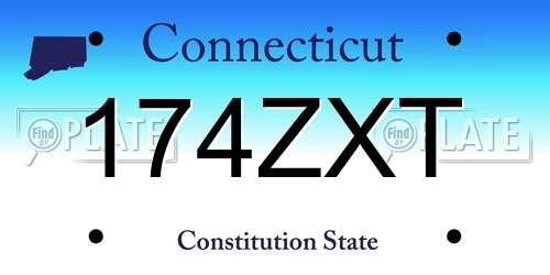 174ZXT Connecticut License Plate
