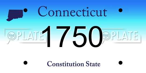 1750 Connecticut License Plate