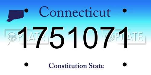1751071 Connecticut License Plate