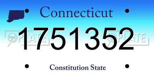 1751352 Connecticut License Plate