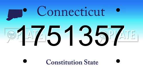 1751357 Connecticut License Plate