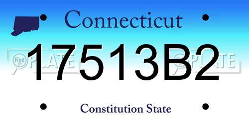 17513B2 Connecticut License Plate