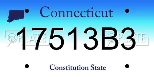 17513B3 Connecticut License Plate