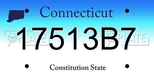 17513B7 Connecticut License Plate