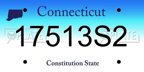17513S2 Connecticut License Plate
