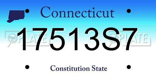 17513S7 Connecticut License Plate