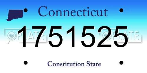 1751525 Connecticut License Plate