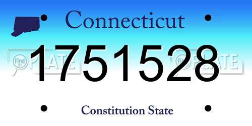 1751528 Connecticut License Plate