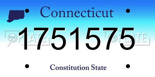 1751575 Connecticut License Plate