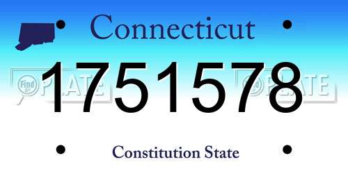 1751578 Connecticut License Plate